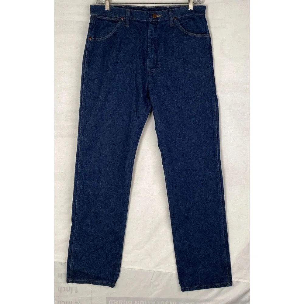 Wrangler‎ Jeans Mens 35x34 Blue Cotton Denim Western Cowboy Rodeo